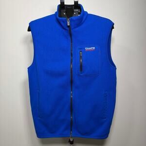 Chaps Sport Logo Vintage Bright Blue Fleece Vest Men’s Size Medium